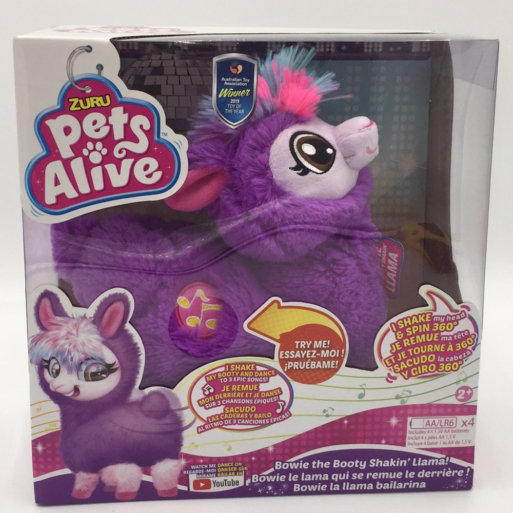 Zuru Pets Alive Bowie The Booty Shakin LLama Toy Purple Battery Operated Dancing
